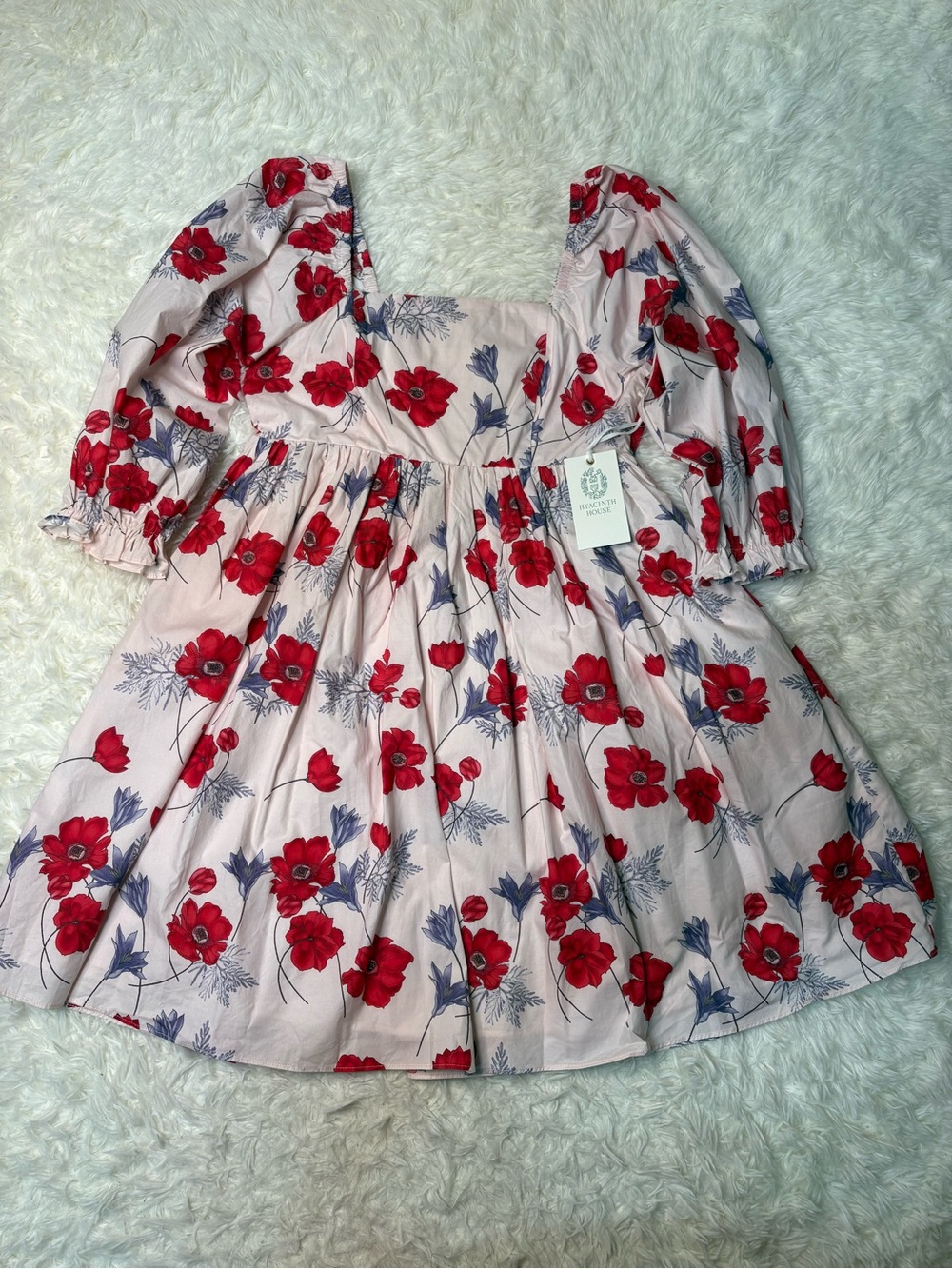 Tuckernuck Hyacinth House Pink Floral Square Neck Veronica Dress, NWT size XS - Picture 5 of 11